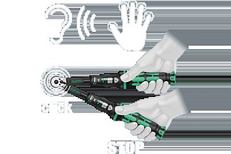 Hör- und fühlbarer Click beim Erreichen des Wunschwertes.