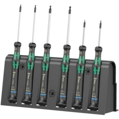 2052/6 Juego de destornilladores hexagonales para usos electrónicos + Bandeja, 6 piezas