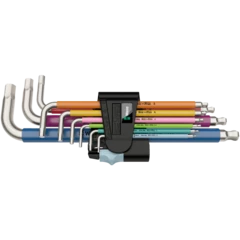 3950/9 Hex-Plus Multicolour Stainless 1 Juego de llaves acodadas métricas, acero inoxidable, 9 piezas