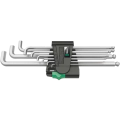 950/9 Hex-Plus 4 Juego de llaves acodadas métricas, cromado mate, 9 piezas