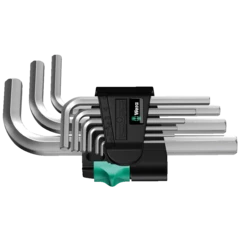 950/9 Hex-Plus 5 Juego de llaves acodadas métricas, cromado mate, 9 piezas