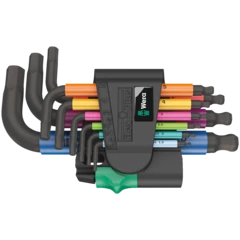950/9 Hex-Plus Multicolour 2 Juego de llaves acodadas métricas, BlackLaser, 9 piezas