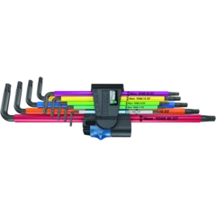 967/9 TX XL Multicolour HF 1 Juego de llaves acodadas TORX® HF con función de sujeción, versión larga, 9 piezas
